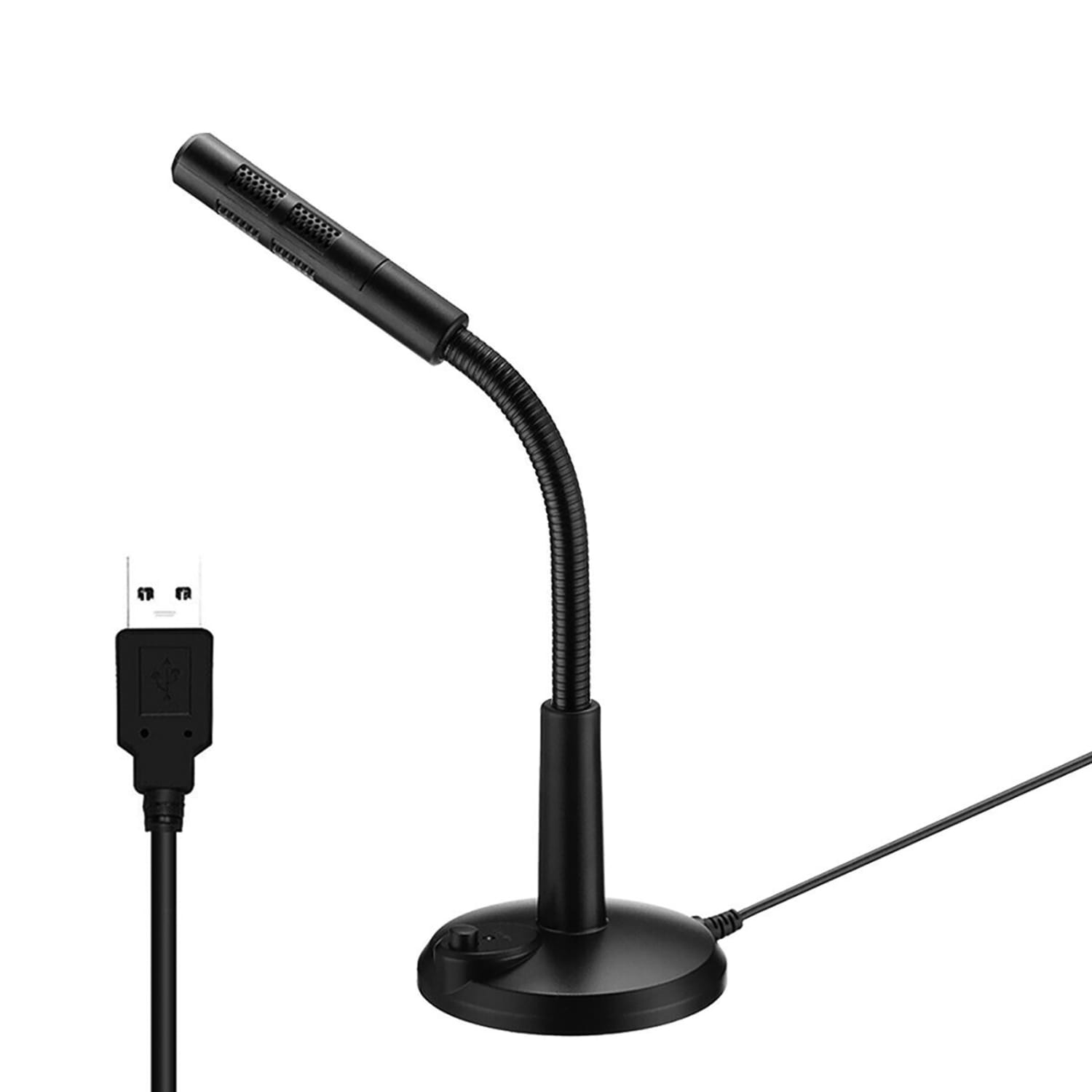 USB Desktop Microphone Plug & Play Omnidirectional PC Laptop Computer Mic For Computer Gaming Recording Chatting Singing Meeting