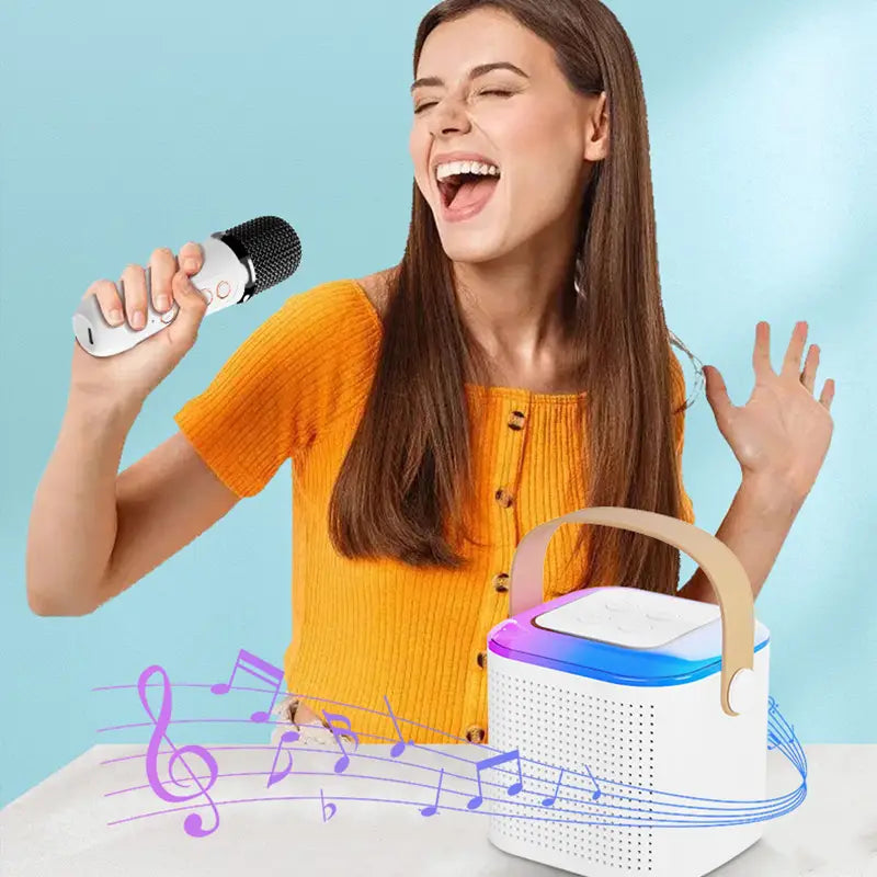 New Wireless Microphone Karaoke Machine Portable Bluetooth 5.3 PA Speaker System MP3 Player Karaoke Machine For Kids Adults Home