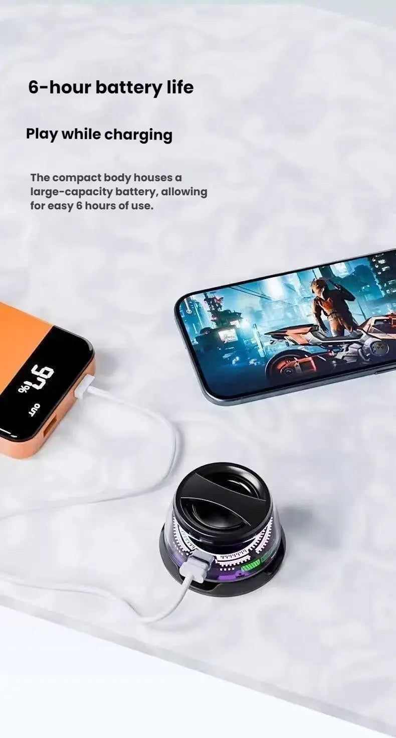 Portable Bluetooth Speaker HECATE G200 RGB Lighting Magnetic Speaker BT5.3 Mini Sound Box 7 Hours Playback Phone Holder