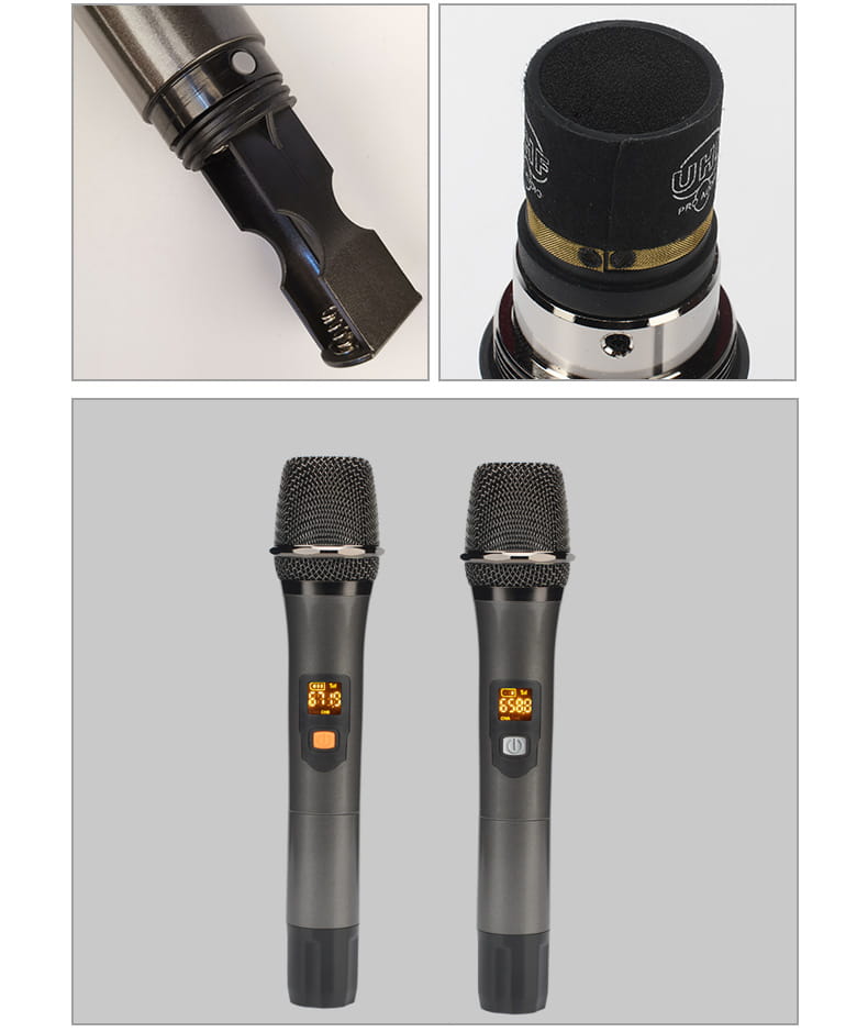 Professional 4 Channel Audio Mixer with UHF Wireless Microphone USB Bluetooth Karaoke System Sound Mixing Console LOMEHO AM-AKS2