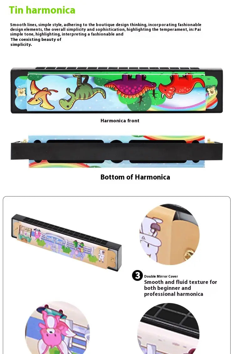 Harmonica Toy for Children - Educational Musical Instrument for Preschool Children Beginner Blowing Toy for Creative Learning