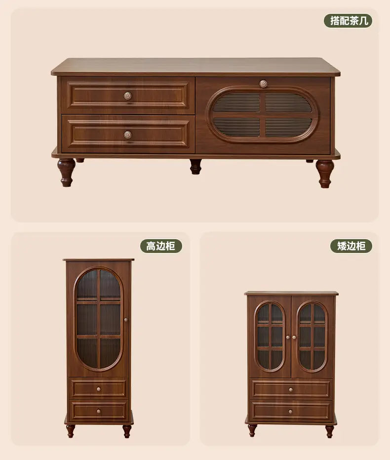 American Vintage Tv Stand Premium Trendy Mid Century Aesthetic Tv Cabinet Classic Luxury Soportes De Televisión Furniture Home