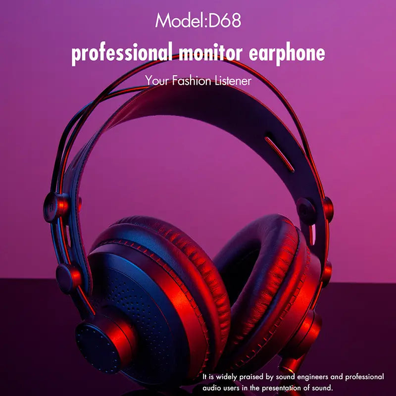 Professional Studio Monitor Headphones，Wired，Over-Ear Style, Suitable recording、Podcasting、DJ、Music and guitar，3.5 Millimet