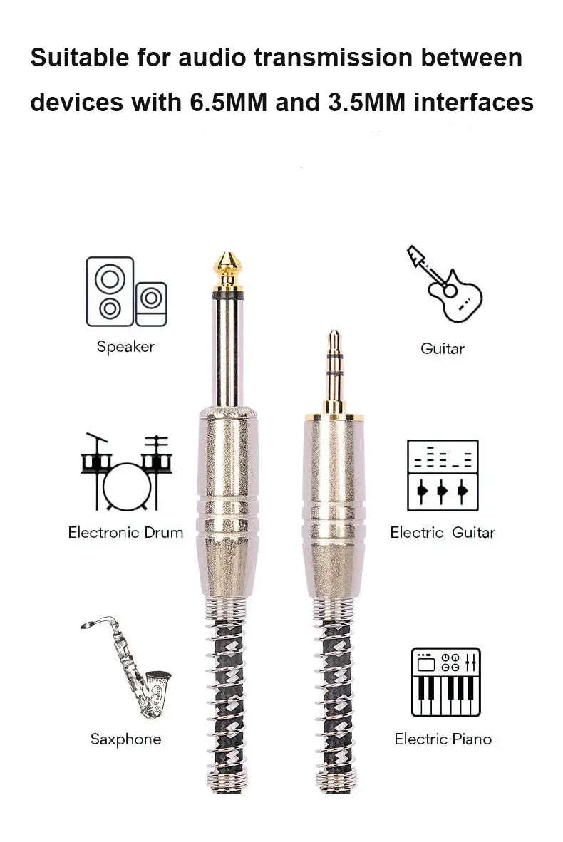 6.5 To 3.5 mm Audio Cable Speaker Electric Guitar Amplifier Electron Instrument Audio Cable 3.5 to 6.35mm Audio Auxiliar Cable