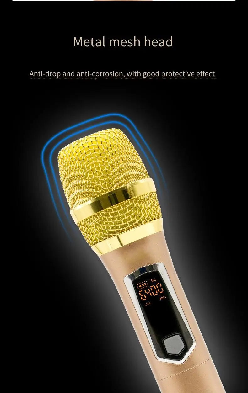 One Drive Two Wireless Microphone U-segment for Karaoke Stage Speeches Wedding Performance Hip Hop Live Broadcast