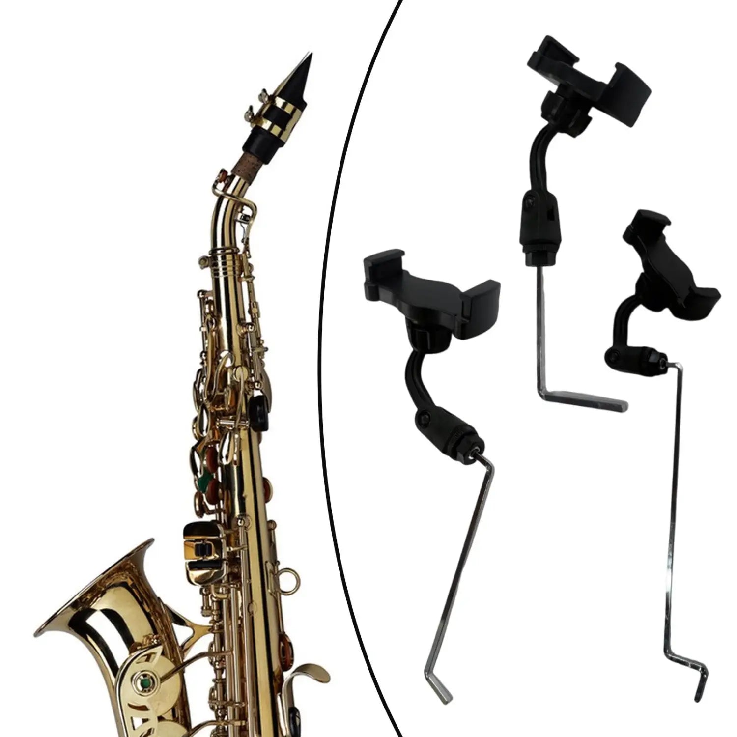 Saxophone Phone Holder Sax Clip Stand Steady Support Instrument Part Sax Stand Music Clip Sheet Music Holder Phone Support