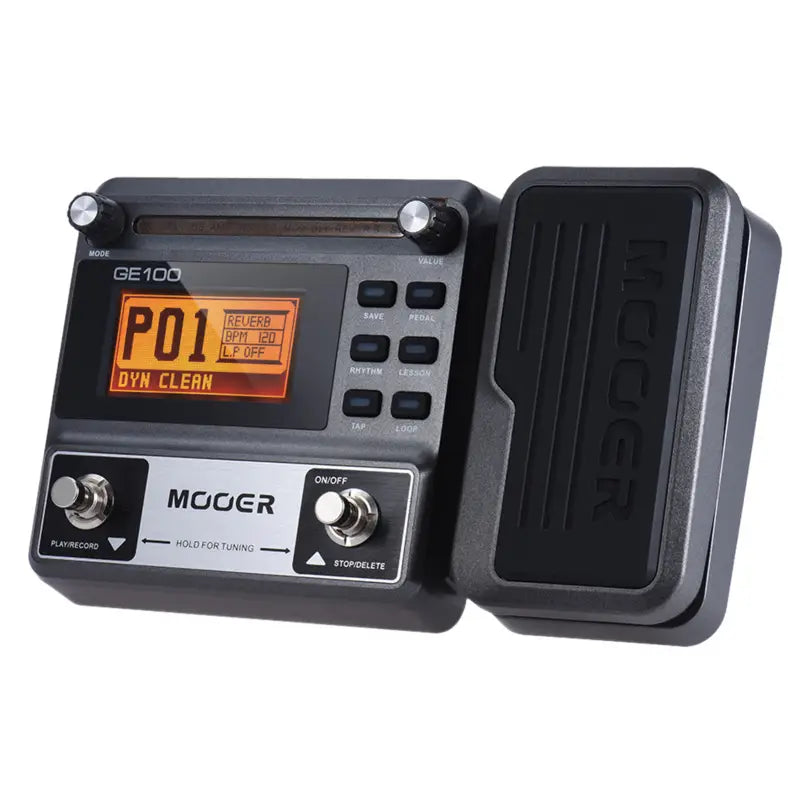 MOOER GE100 Guitar Multi-effects Processor Effect Pedal with Loop Record Tuning Tap Tempo Rhythm Scale & Chord Lesson Function