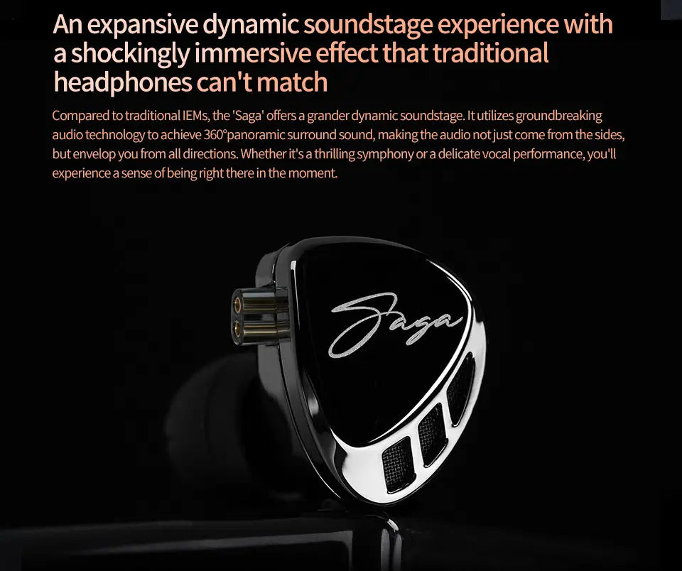 KZ Saga In Ear Earphones Two Different Tuning Music Headphones HiFi Stereo Bass Earbuds Sport Gaming Headset 2PINS Cable