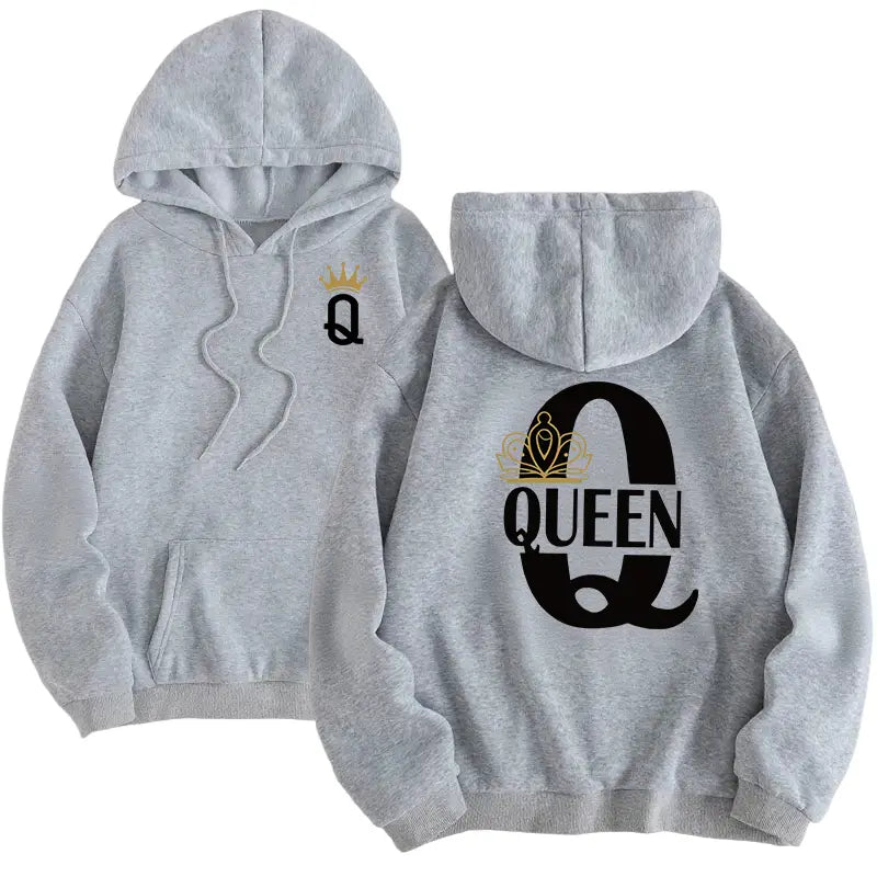 Hot Sales Mens Womens Hoodies King Queen Printing Sweatshirts Versatile Casual Couple’s Clothing Daily Pullover Fall Winter Y2k
