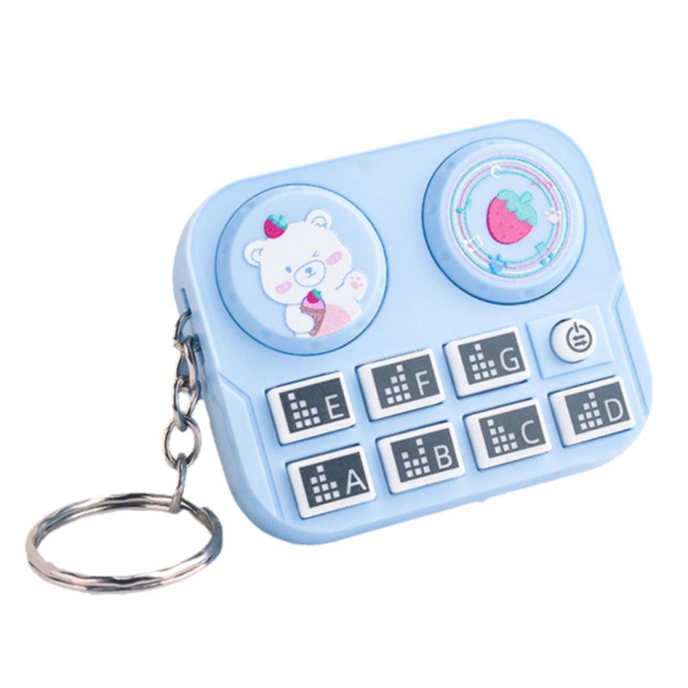 1pc Mini Music DJ Disc Player Keychain Musical Instrument Sound Button Toy Games Children’s Educational Toy Bag Pendant Keychain