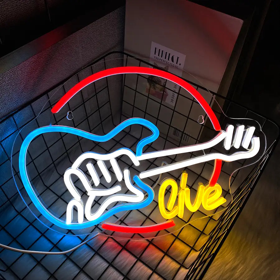 Music Led Neon Sign Musical Instrument Icon 3D Carving Used For Decor Of Rooms Recording Studios Clubs And Music Studios.
