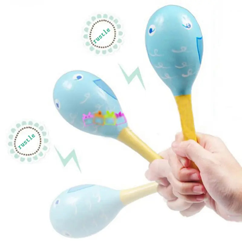 2pcs Sand Hammers Wooden Toys 2Sizes Available Musical Instrument Children Orff Instruments Brain-boosting Montessori Games TMZ