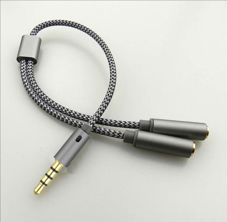 Headset Adapter Headphone Mic and Speaker Y Splitter Cable 3.5mm Audio Male to 2 Female For Earphone Extense Mobile Audio