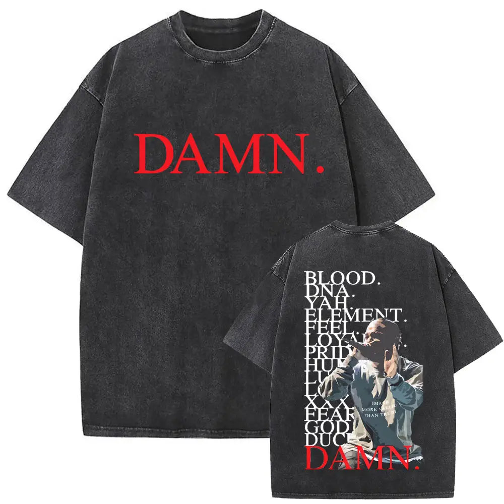 Limited Rapper Kendrick Lamar They Not Like Us Washed Vintage T-shirt Summer Men Women Hip Hop Oversized Street Crewneck T Shirt