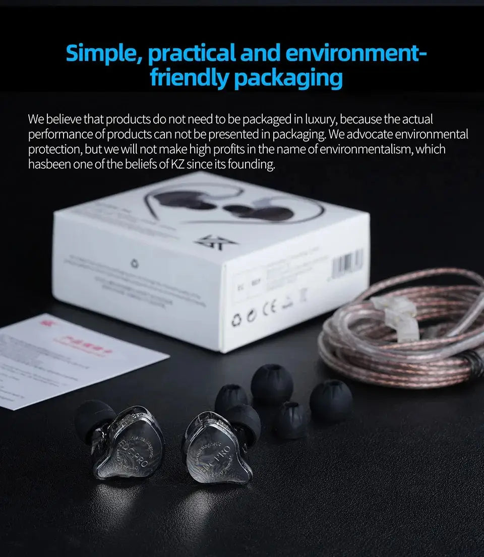 New KZ EDC PRO HIFI 3.5MM AUX Wired Earphone Dynamic High Performance Monitor In-Ear Earbuds Detachable Cable Harman EDXPRO Lite