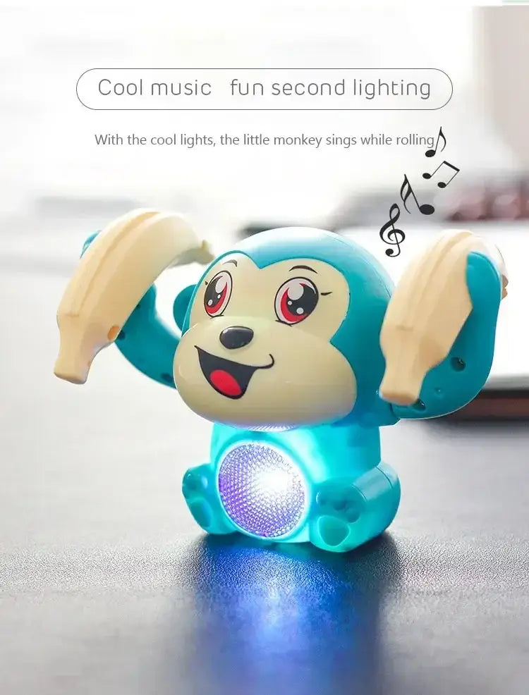 Musical Crawling Monkey Toys for Babies - Interactive Light-Up Dancing Toy for Infant Development and Tummy Time Gifts
