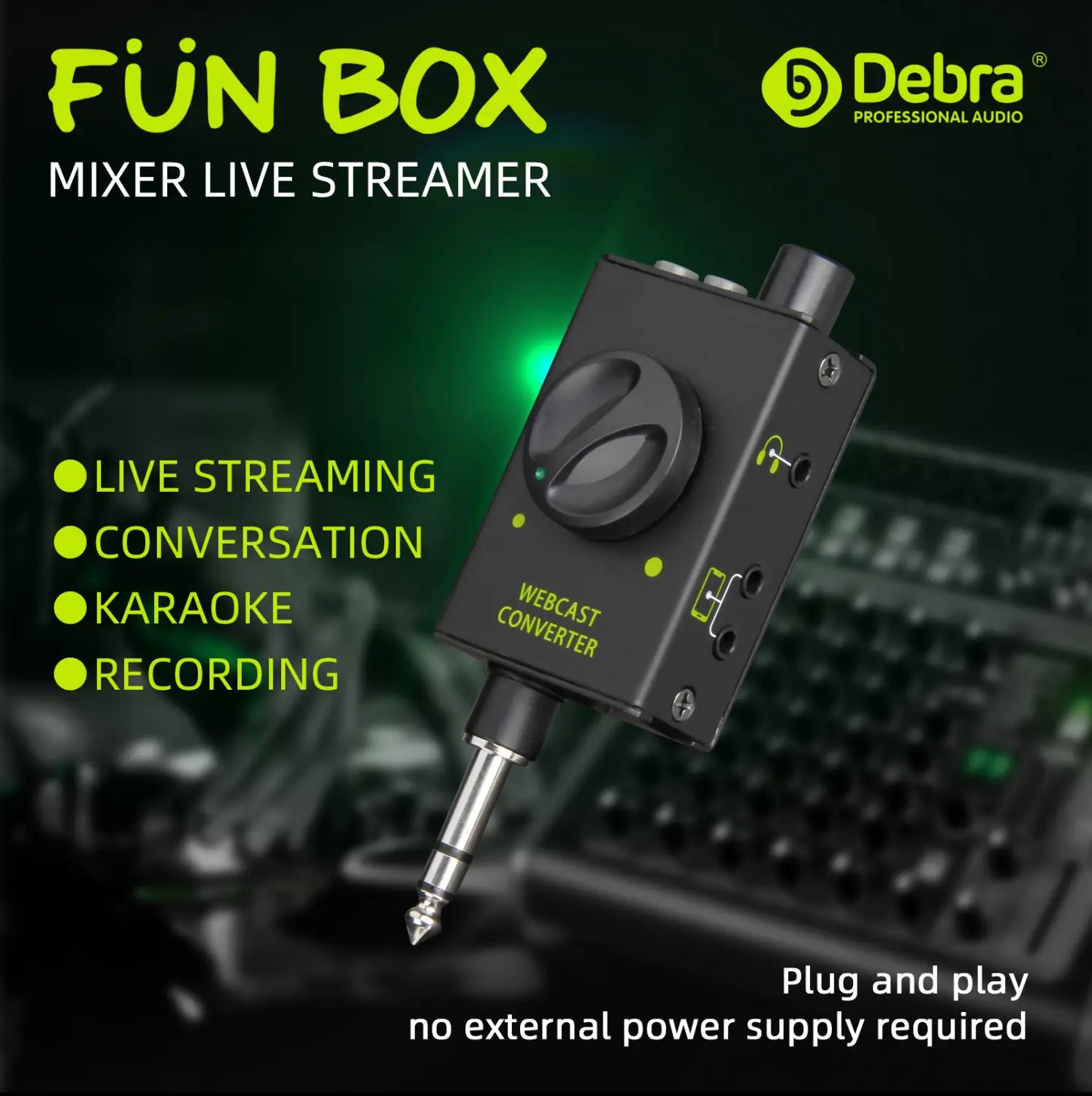 IKGE DJ Console Mixer Live Streaming Adapter output device supports smartphones laptops PCs etc. for Karaoke Recording