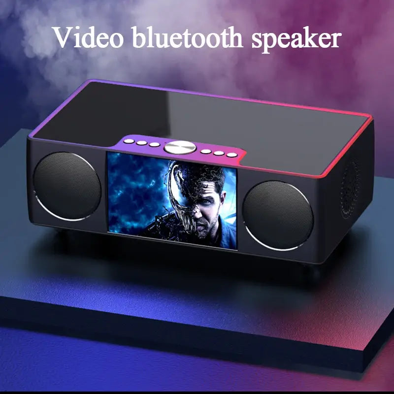 Video Bluetooth speaker Home Theater K-Song Record Sound Music System with AUX USB TF Alarm Clock Fm Radio LED Display 8000 mAh