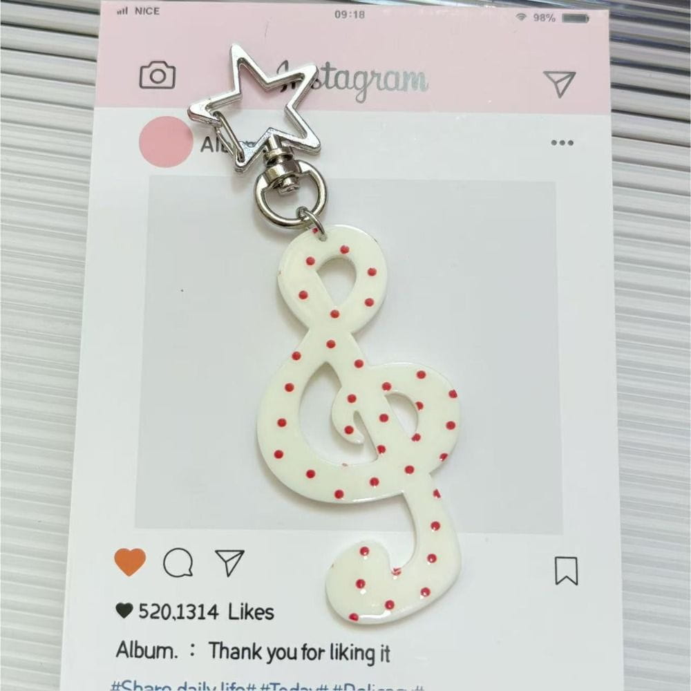 Fashion Cartoon Acrylic Keychain Sweet Shaped Illustration Musical Note Keychain Kawaii INS Bag Charms