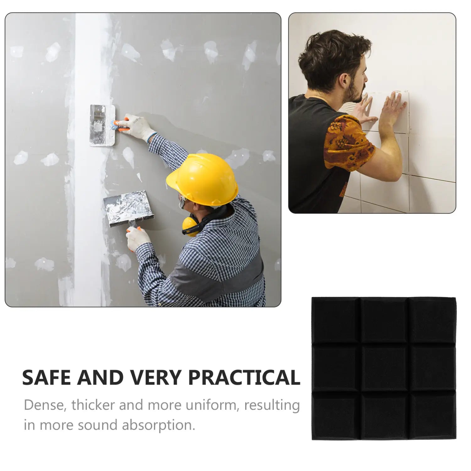 4Pcs High-Density Sound Absorbing Panel Thick Uniform Acoustic Panels for Recording Studio Ktv Gym School Noise Reduction