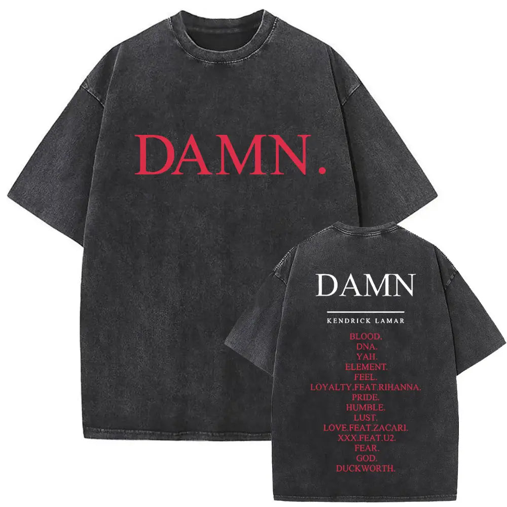 Limited Rapper Kendrick Lamar They Not Like Us Washed Vintage T-shirt Summer Men Women Hip Hop Oversized Street Crewneck T Shirt