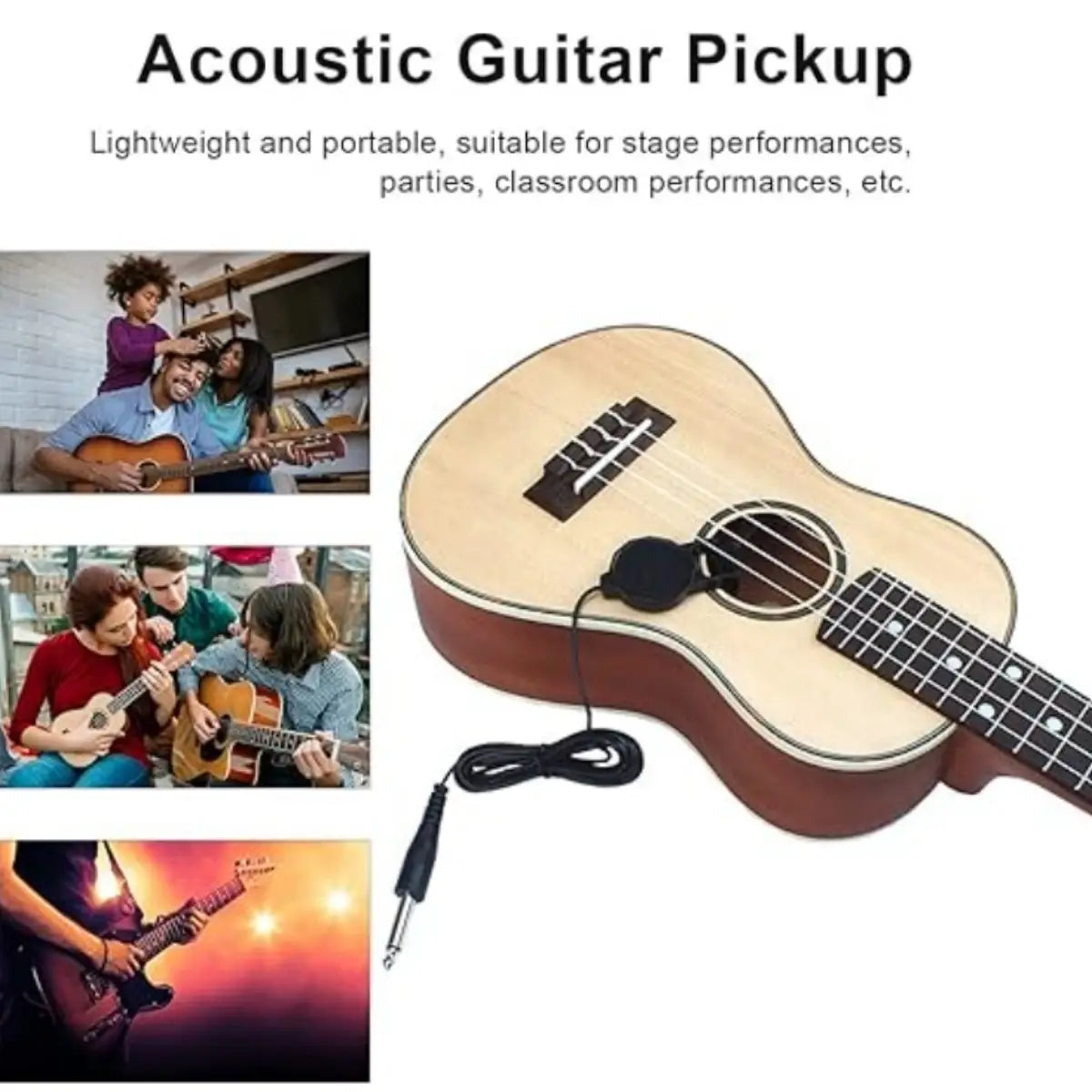 Miwayer Clip-On Pickup Must-Have String Instrument Accessory Durable Musical Instrument Accessory for Acoustic Guitar Violin,