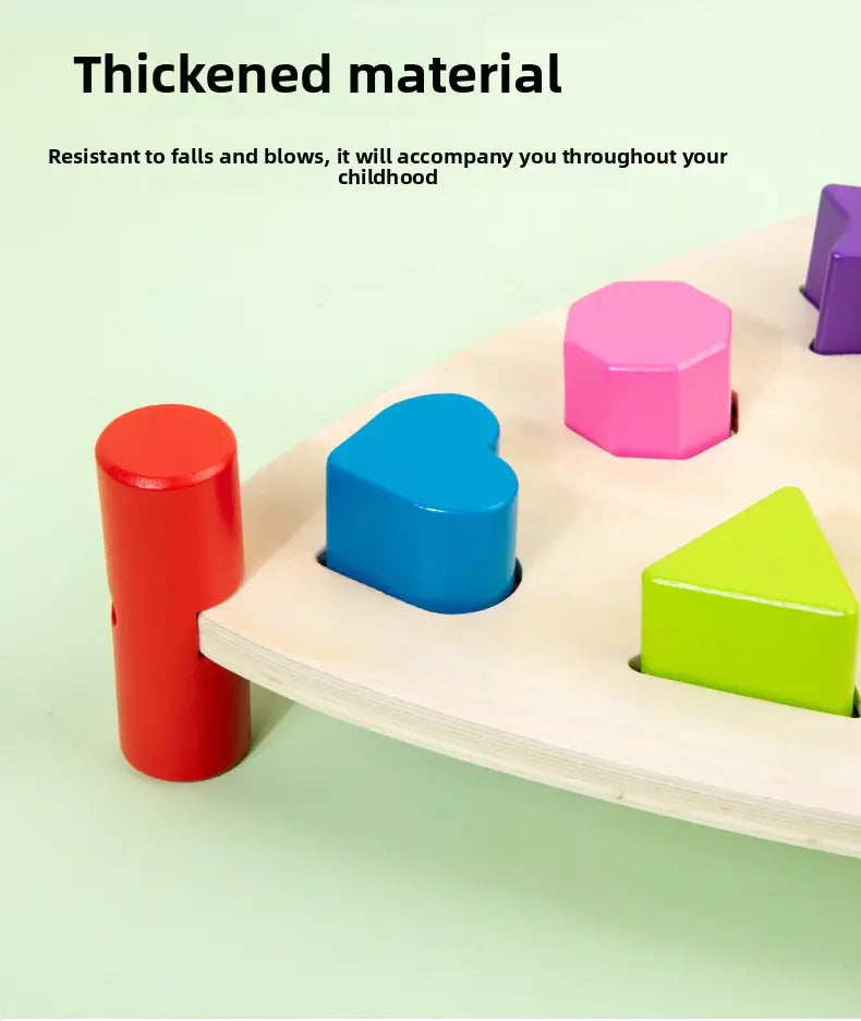 Montessori-style early learning percussion table for toddlers; hammer toy educational musical instrument and whack-a-mole game