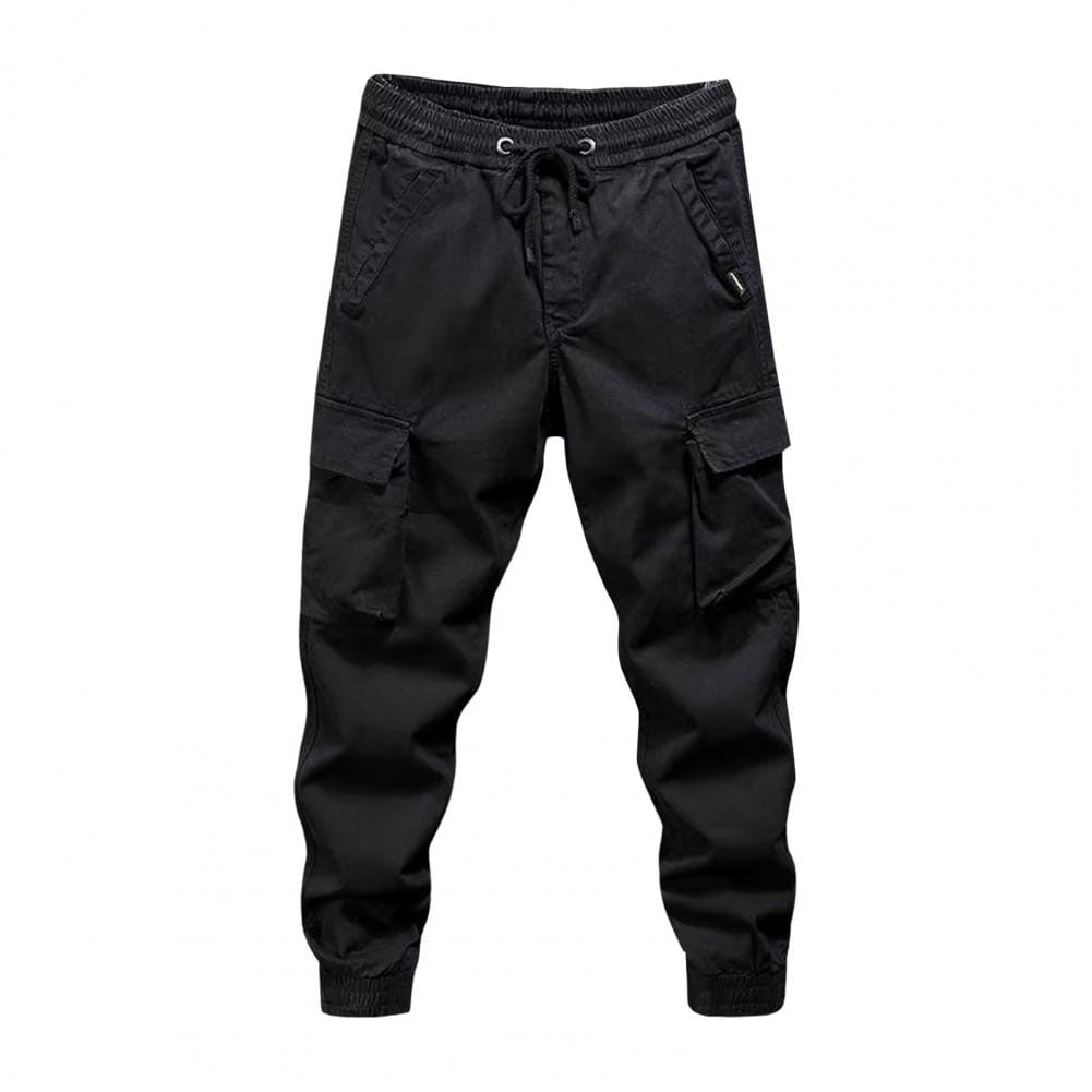 2025 M-5XL Sweatpants Men Cargo Pants Drawstring Waist Multi Pockets Overalls Ankle-banded Streetwear Hip Hop Long Trousers