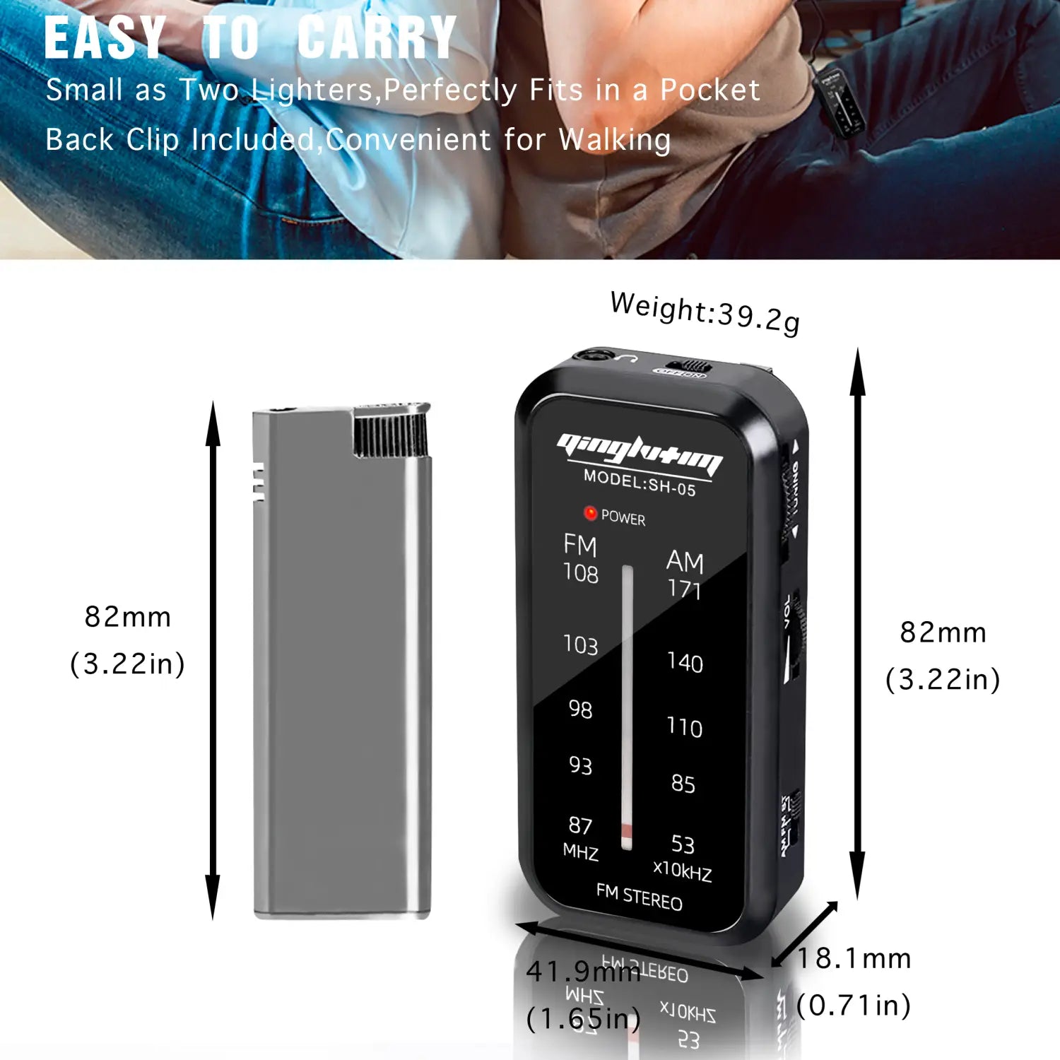 FM/AM Mini Radio | Portable Compact Multi-band 3.5mm Headphone Jack Built-in Speaker Loud Sound For Home/Outdoor/Travel