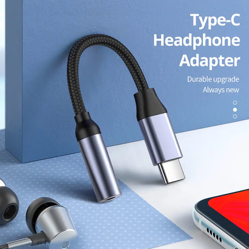 Type C 3.5 Aux Jack Audio Cable USB Type C To 3.5mm Audio Adapter Earphone Wire Converter For iPhone 15 Samsung Galaxy S24 S23