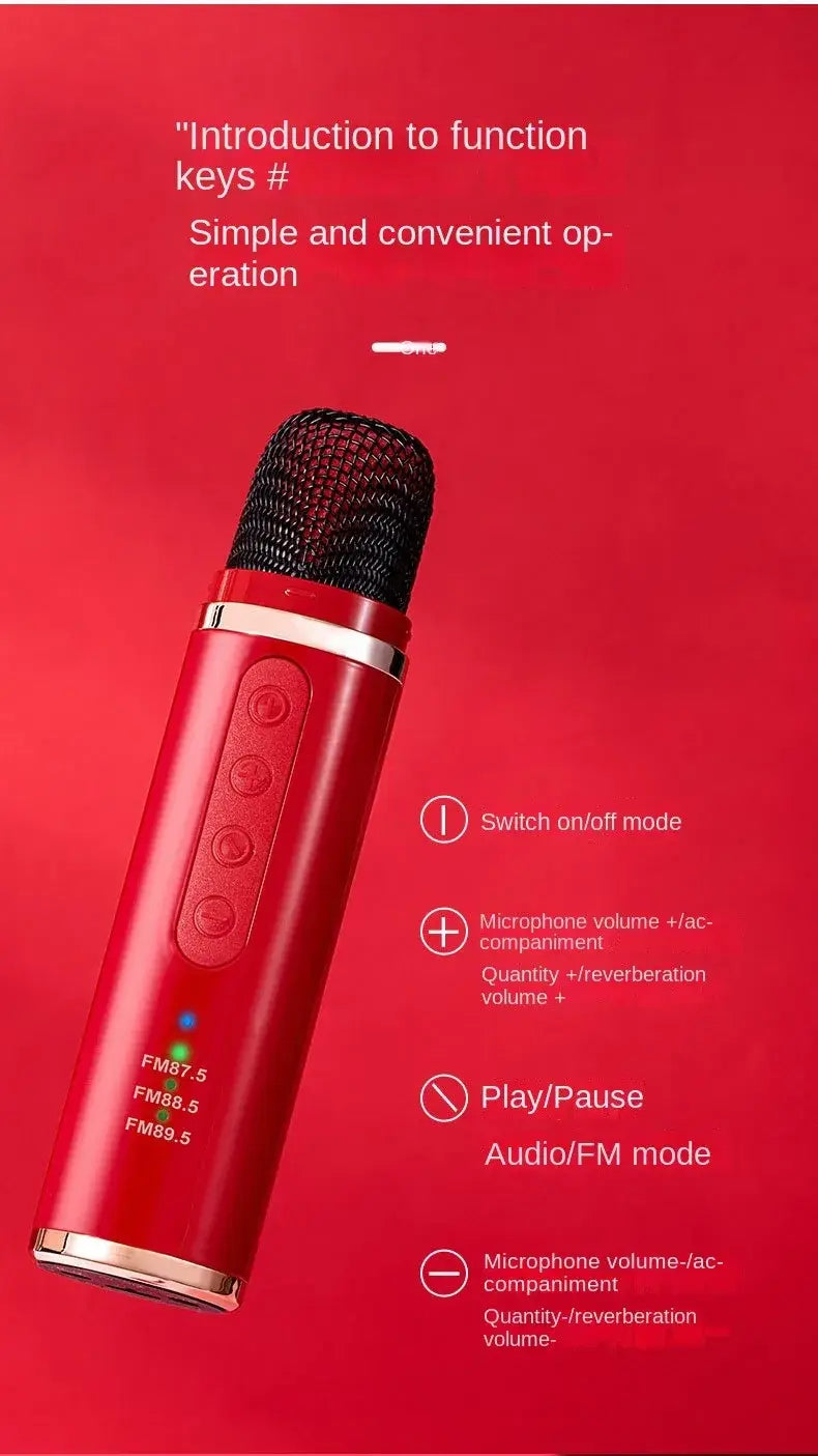 Portable Car Mini Bluetooth Karaoke Microphone Player Song Recording Live Broadcast Equipment FM Cars Wireless Mic