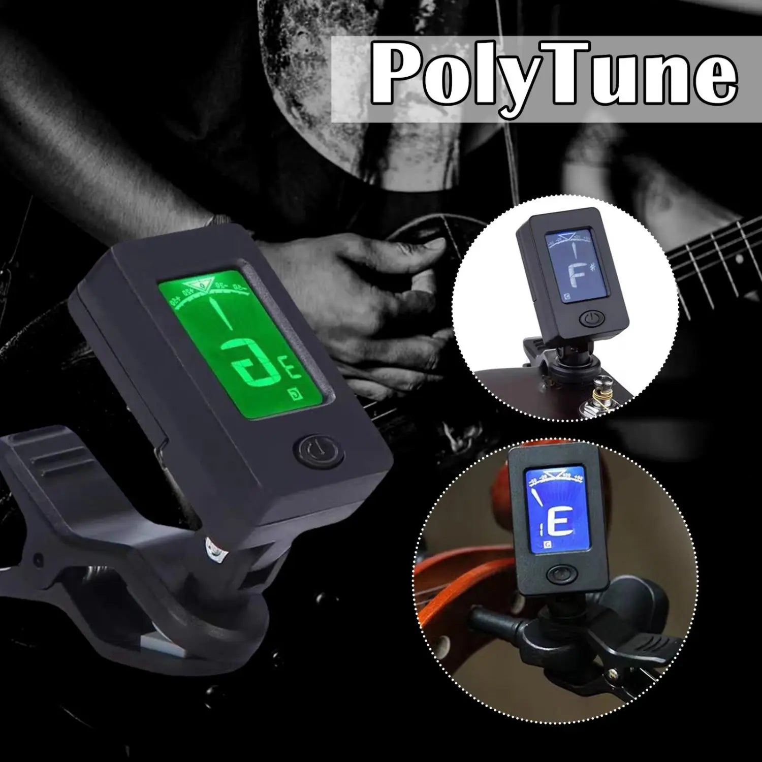 Professional Clip-On 360 Degree Acoustic Guitar Tuner LCD Screen Electric Digital Tuner For Acoustic Guitar Ukulele Accessories