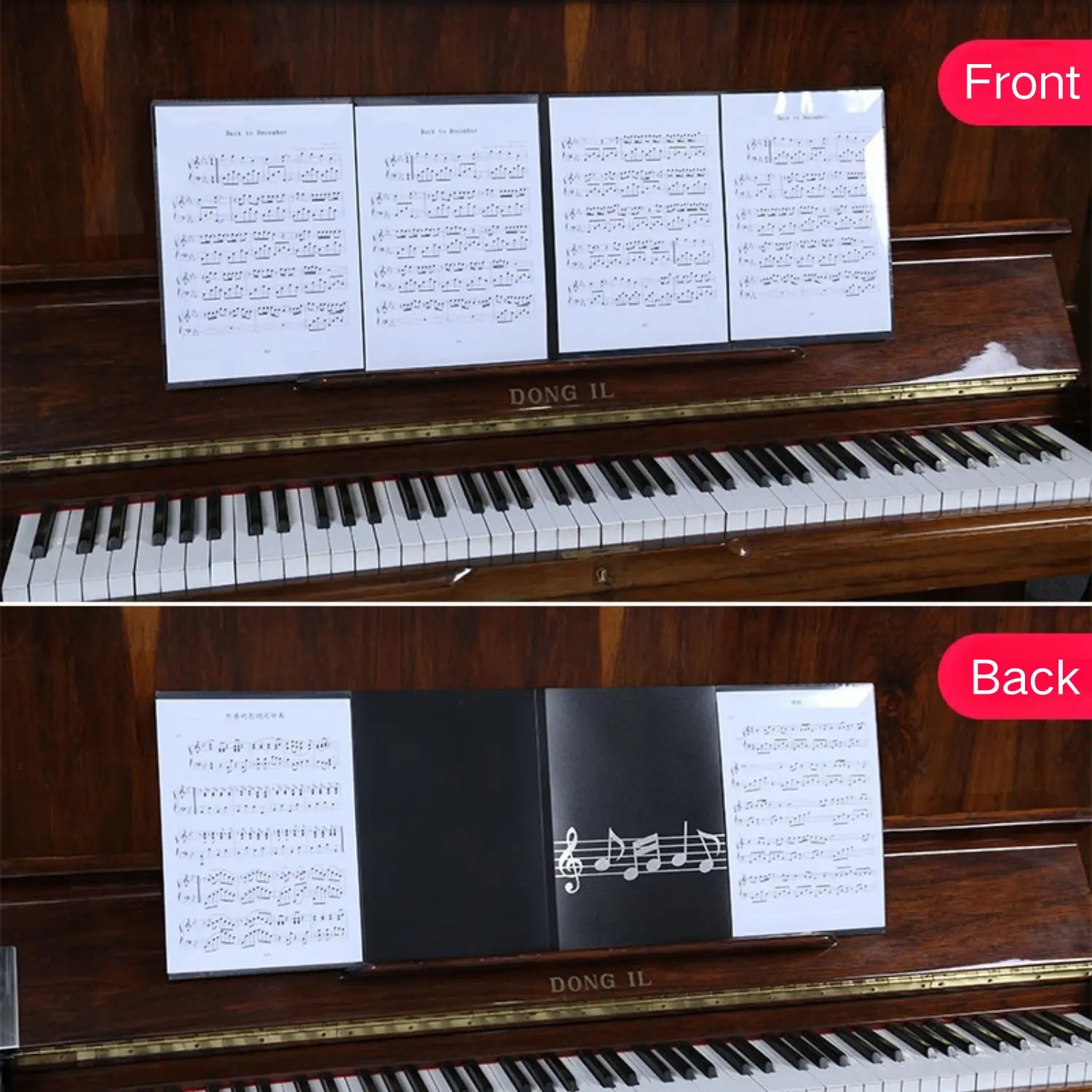 Premium Piano Sheet Music Clip A4 size tri-fold design six-page capacity durable and lightweight perfect for musicians