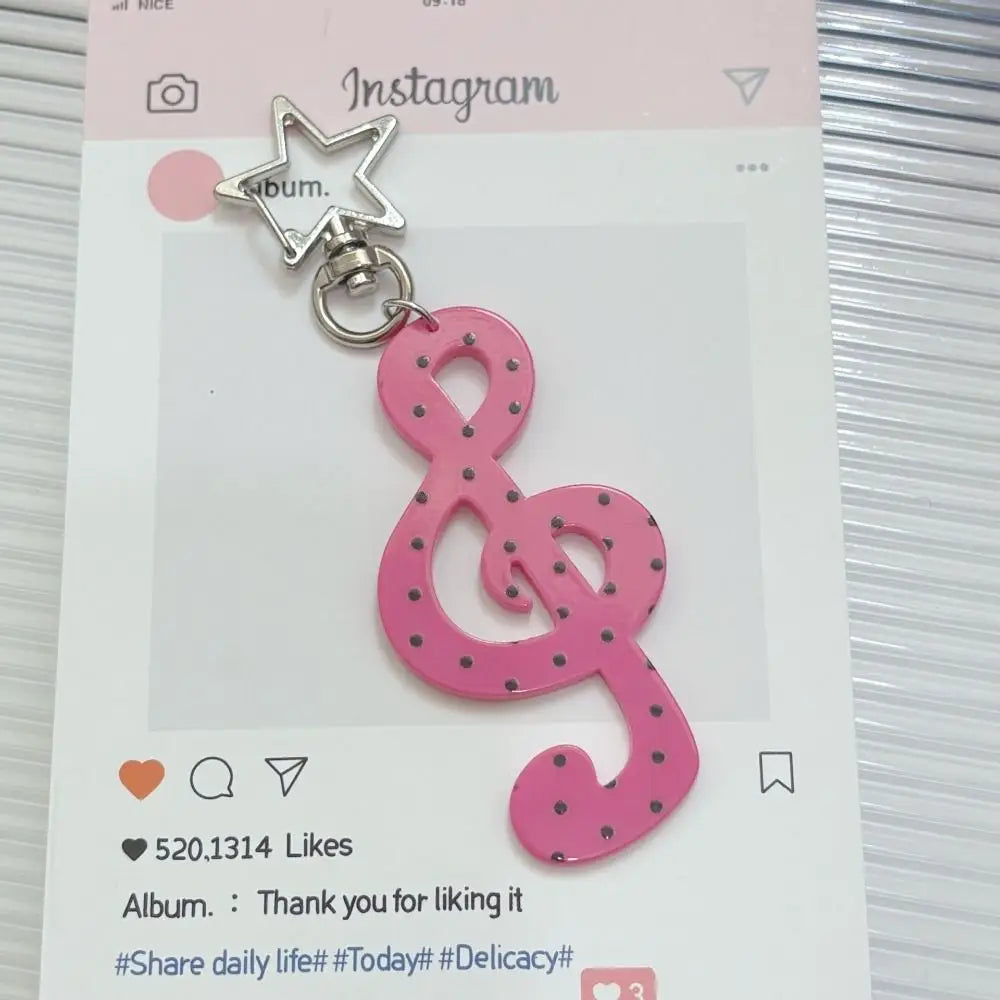 Fashion Cartoon Acrylic Keychain Sweet Shaped Illustration Musical Note Keychain Kawaii INS Bag Charms