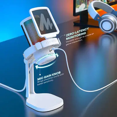 NEW Model DM20 Professional AmpliGame Mic Live Streaming Condenser Desktop RGB Gaming USB Recording Studio Microphone