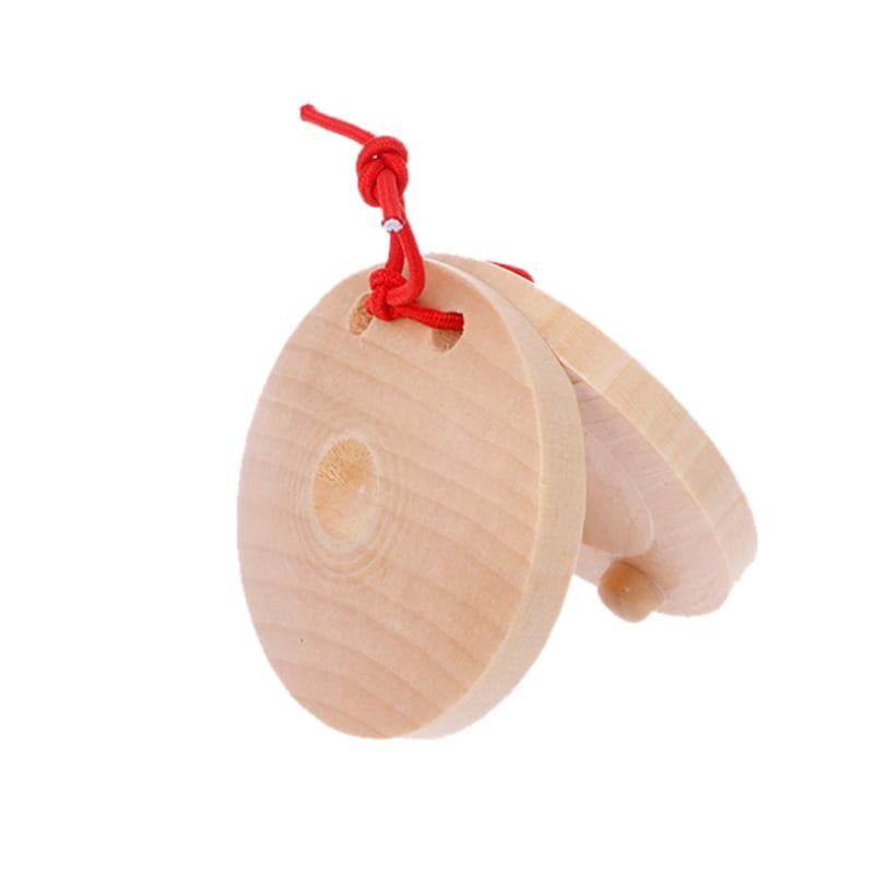 Wooden Castanets Wood Percussion Flamenco Musical Instrument Kids Children Toddler Toys