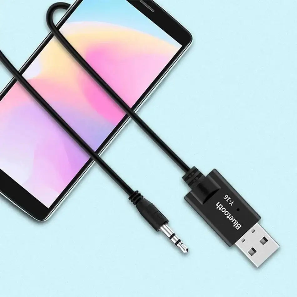 VIKEFON Bluetooth 5.0 Audio Receiver Cable Transform USB Receiver Dongle 3.5mm AUX Jack Wireless Car Music Adapter Cable