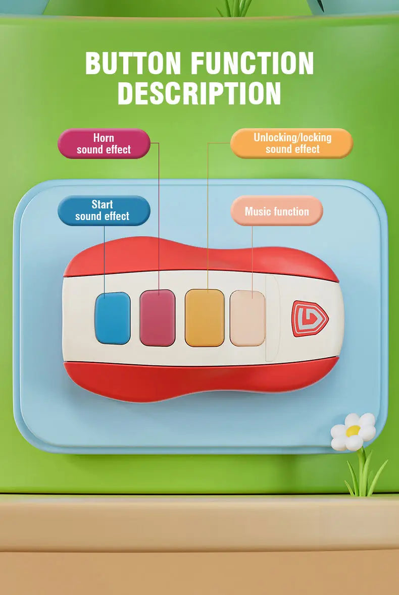 Music Car Key Baby Toys Pretend Play Simulated Car Key Smart Remote Car Voices Baby Educational Toys for Children Music Toy Gift