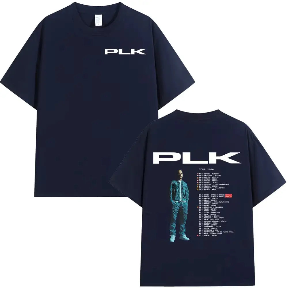 Rapper PLK portrait graphics 100% Cotton music Tshirt Men 2026 New Summer Hip hop unisex ventilate Short sleeve shirt fan gifts