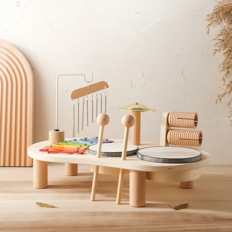 Baby Educational Toys Wooden Aeolian Bells Montessori Children’s Musical Toys Xylophone Newborn Birthday Gifts Music Table Toys
