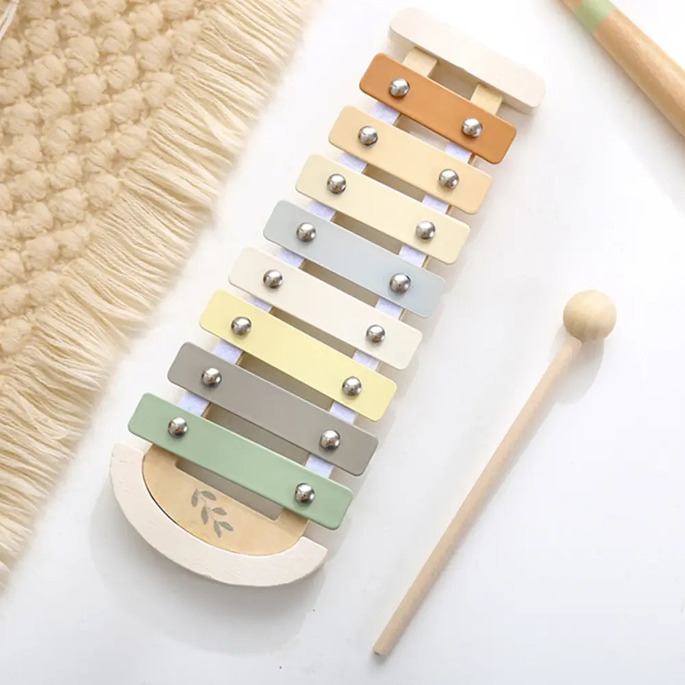 Kids Wooden Montessori Toys Musical Instruments Rattle Toys Wooden Squirrel Percussion Instruments Preschool Educational Toys