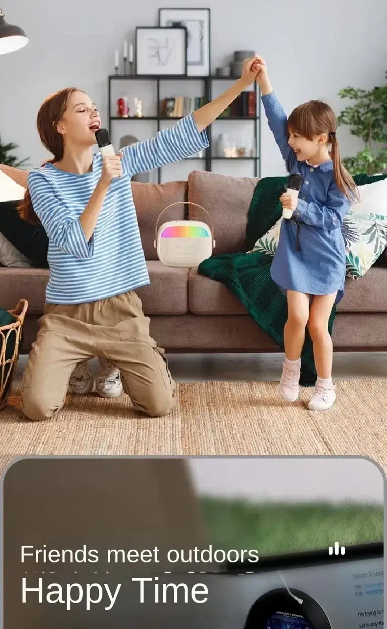 K30 Karaoke Machine Portable Bluetooth 5.3 PA Speaker System with 1-2 Wireless Microphones Home Family Singing Children’s Gifts