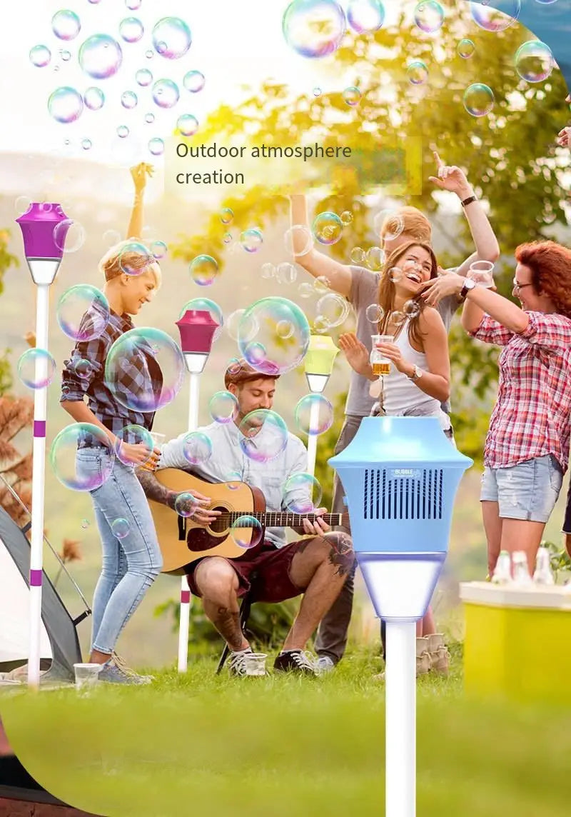 Fully Automatic Bubble Machine Street Light Bubble Machine Music Lighting Outdoor Children’S Toys Without Battery Bubble Water