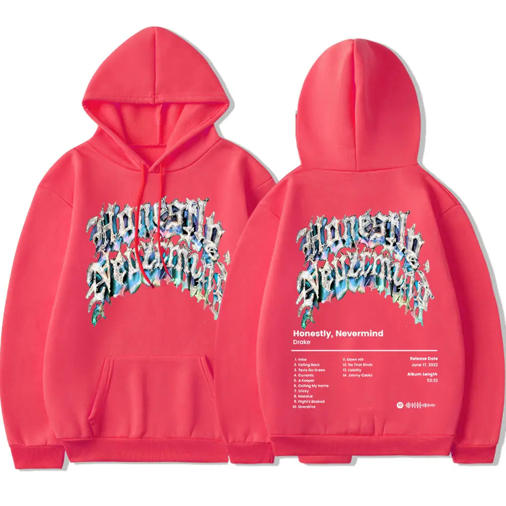 2022 New Rapper Drake Music Album Honestly Nevermind Hoodie Men/women Casual Sweatshirt Streetwear Fashion Hip Hop Pullovers