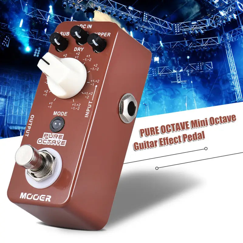 MOOER PURE OCTAVE Mini Octave Guitar Effect Pedal 11 Octave Modes True Bypass Full Metal Shell