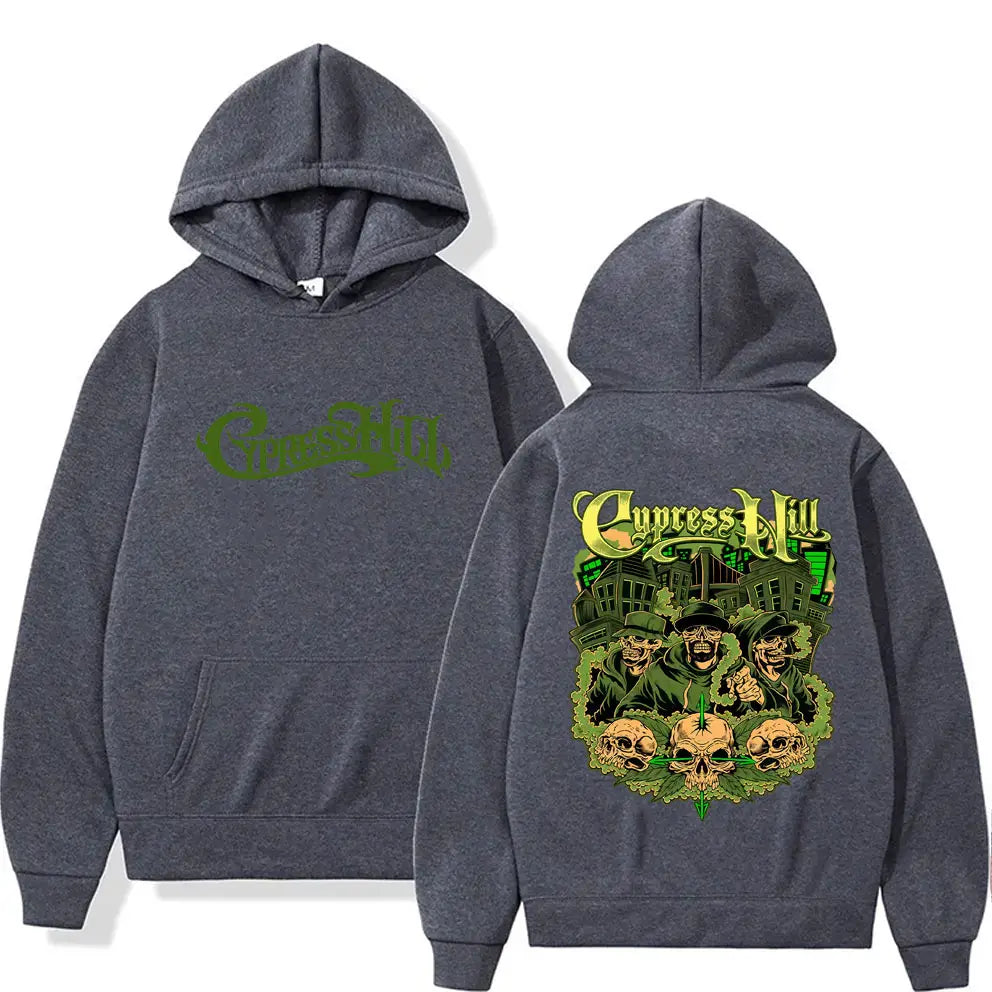 Limited Rapper Cypress Hill Skeleton Double Sided Print Hoodie Men Women Hip Hop Fashion Oversized Pullover Male Casual Hoodies