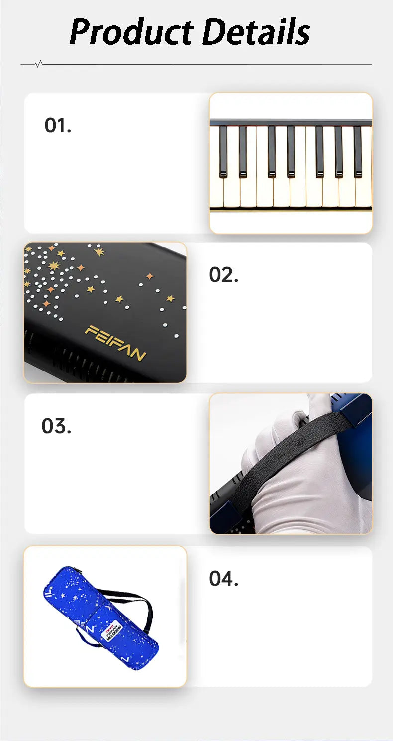 Portable Melodica 37 Keys Children’s Musical Keyboard Professional Melodica Beginner Melody Tool for Child Music Instruments