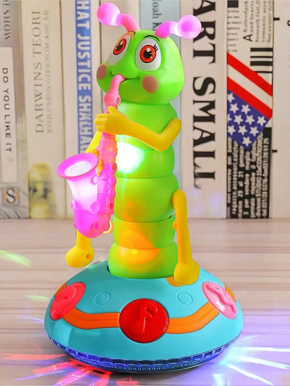 1pcs Children’s Electric Caterpillar Saxophone Toys,Dancing Saxophone Caterpillar,LED Light Caterpillar Saxophone Toy Wriggle Ca