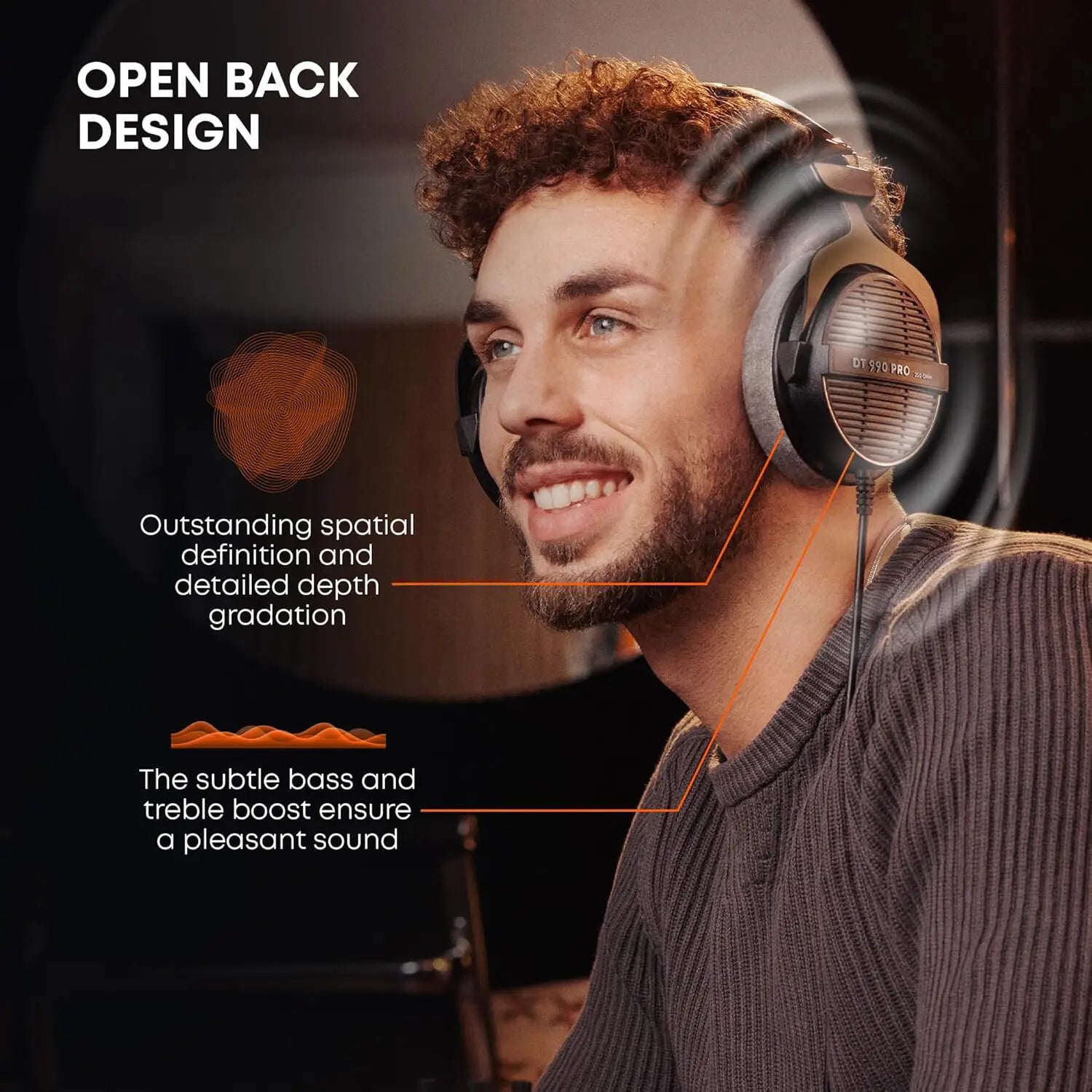 DT 990 PRO Open-Back Studio Headphones Over-Ear Audiophile Grade for Mixing Recording Music Production Earpads Included