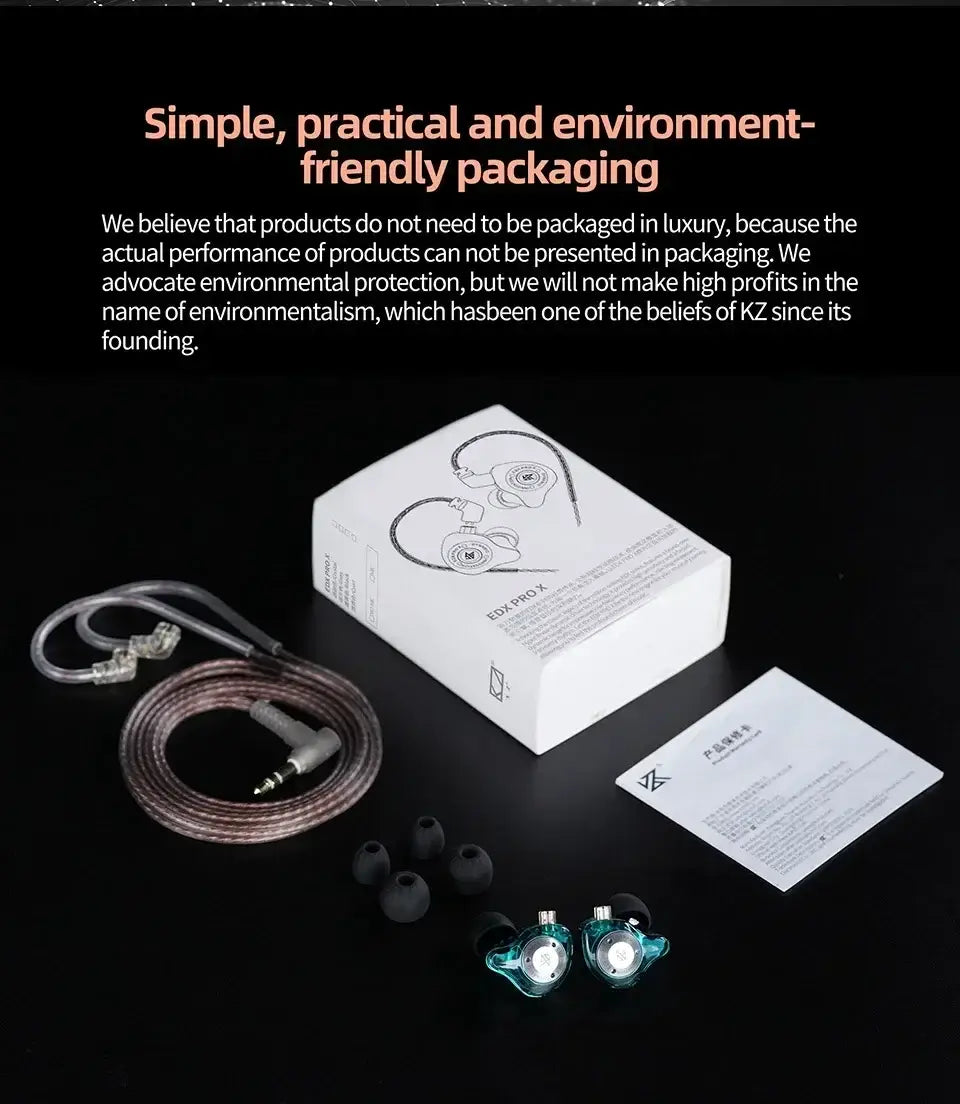 KZ EDX PRO X Dynamic Drive Earphones HIFI Bass Earbud DJ Music Cancelling Sport Headsets 2PIN Cable KZ ZSTX ZSNPRO X ZS10PRO ZVX